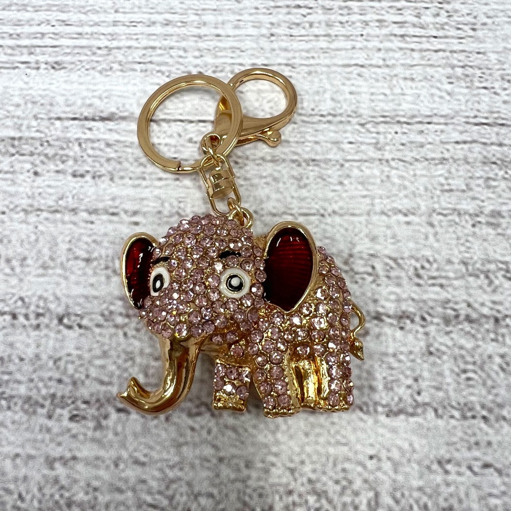 🟣U pick-3 for $25🟣 Austrian Crystal, Enameled Elephant Keychain (4117044)